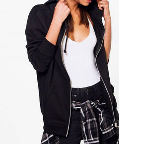 Pulls surdimensionnés en polaire de haute technologie Baggy coupe ample Boxy sweat à capuche court uni vierge solide 3d broderie sweats à capuche personnalisés - Product Image 5