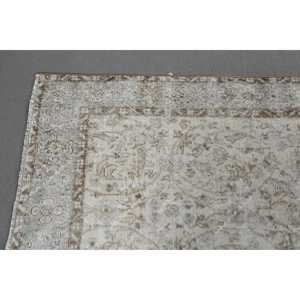 Tapis turc, 3,8x6,8 pieds, tapis vintage, tapis en laine gris brun style sud-ouest - Product Image 4