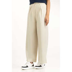 Pantalones de Pierna Ancha de Cintura Alta, Corte Regular, Estilo Casual WM-TRC-WS25-303, Tela Crepé Antiarrugas - Product Image 1