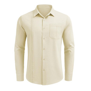 Conjuntos de camisa de hombre de tela de poliéster hechos a medida de todos los tamaños, conjuntos de camisa de hombre teñidos lisos de diseño superior - Product Image 2