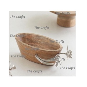 Bol en bois de conception standard avec bol de service de chocolat de salade de fruits de forme ronde de qualité exclusive en vrac - Product Image 3