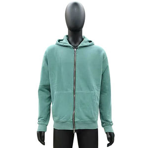 Custom Mens 100% Cotton Hoodie Blank Zip Up Oversized Hooded Sweatshirt No <b>String</b> Printing Logo Vintage Acid Washed Hoodies - Product Image 1