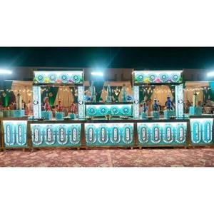 Mostrador de alimentos retroiluminado con estructura de acero inoxidable para bodas, banquetes, buffet, eventos de hoteles y funciones al aire libre - Product Image 5