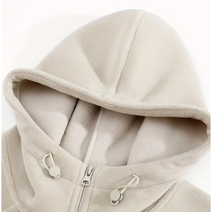 Chaqueta con Capucha para Hombre, para Exteriores, Invierno 2026, Forro Polar de Algodón Grueso, Ecológica, Color Crema, Cálida e Informal - Product Image 2