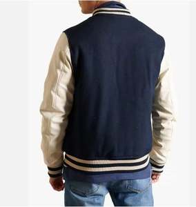 Veste universitaire de baseball en laine mélangée avec logo personnalisé Vestes Letterman de style décontracté en polyester/coton à motifs teints - Product Image 5