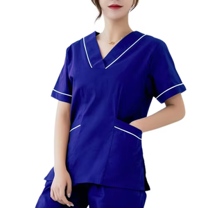 Ensemble d'uniformes médicaux unisexes, haut et pantalon, uniforme chirurgical en coton 100% tricoté pour hommes et femmes, usage hospitalier - Product Image 4