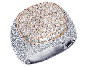 Style Hip Hop Forme Carrée Design Moissanite Ronde Baguette Diamant Entièrement Glacé En S925 Bague En Argent Sterling Pour Hommes - Product Image 1