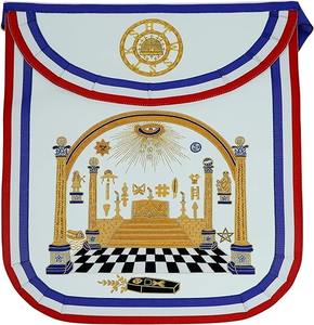 Delantal Masónico de George Washington, Diseño Masónico, Obra Maestra Bordada a Mano, Tipo de Tela: Cuero Sintético - Product Image 6