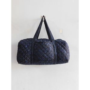 Bleu Vintage imprimé fleuri fait à la main matelassé soie grand voyage sac à bandoulière fermeture à glissière Gym Yoga Sport sac de sport - Product Image 2