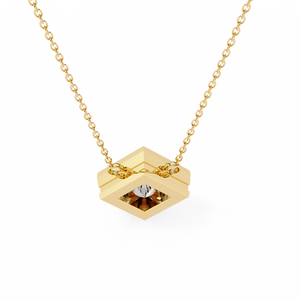 Pendentif en or massif 18 carats de luxe avec diamant pour femmes, avec pierre précieuse cultivée en laboratoire certifiée IGI - Product Image 1