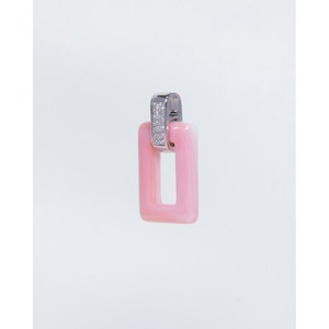 จี้รูปสี่เหลี่ยมผืนผ้าประดับเพชร CZ ทำจากสแตนเลสสตีลชุบโรเดียม - Product Image 3