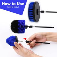 Ensemble de brosses de nettoyage pour perceuse 6 pièces à haute durabilité Extension longue pour le nettoyage des surfaces dures et des revêtements pour le nettoyage de la voiture
