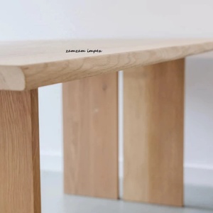 Table à manger en bois massif en gros pour restaurants 100% bois poli pour manger - Product Image 4