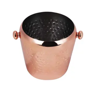 latest design metal ice bucket with copper antique for wine cooling bottle copper ice cooler bucket holder for wedding parties