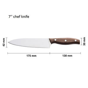 7'' Stainless Steel Chef Kitchen Knife With Wood Handle - Product Image 4