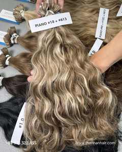 Ruban ondulé naturel de la meilleure qualité dans de nombreuses couleurs extensions de cheveux, 100% cheveux bruts vietnamiens pas de perte pas d'emmêlement pas de désordre - Product Image 3