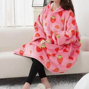 <b>Oversized</b> Fleece <b>Hoodie</b> <b>Blanket</b> Warm Wearable Sweatshirt Cozy Hooded Throw for Home Use <b>Hoodie</b> <b>Blanket</b> - Product Image 4