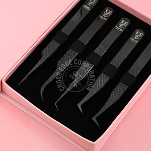 Pince à épiler classique incurvée de marque privée de haute qualité Diamond Grip 45 90 degrés Isolation légère Pince à épiler Fine X Boot Volume - Product Image 1