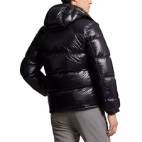 Vente en gros 2026 Blousons matelassés pour hommes Noir brillant Manteau d'hiver à bulles Capuche amovible Décontracté Crocheté Grande taille Écologique