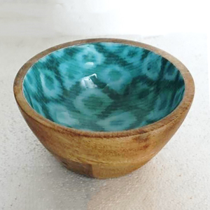 Customized Acacia Wood <b>Bowl</b> <b>Set</b> With Enamel Design for Serving <b>Soup</b> Food Nuts Home Wedding Kitchen Accessories Table Decor - Product Image 3