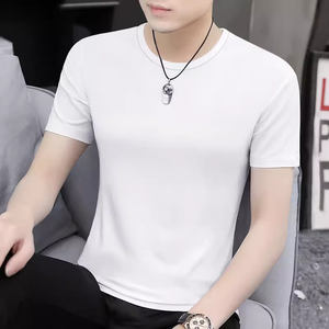 เสื้อยืดแขนสั้นผ้าไหมน้ำแข็งทรงหลวมสำหรับผู้ชาย ดีไซน์แฟชั่นทันสมัย สไตล์ลำลอง รับออกแบบโลโก้ตามสั่ง - Product Image 5