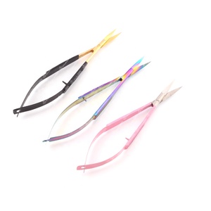 Vente en gros Mini ciseaux à cils Tondeuse à manucure en acier inoxydable avec ciseaux à ressort pour la coupe des cils des sourcils Marque privée - Product Image 3