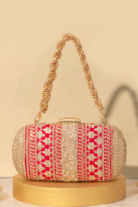 Stylish gold mesh metal box clutch with rectangular shape and <b>top</b> handle available at wholesale prices. - Product Image 5