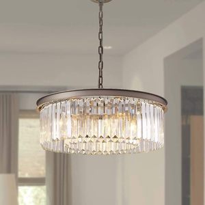 Lustres contemporains modernes en cristal de nickel Lumières Lustre rond pendentif vintage Luminaire traditionnel à 3 niveaux - Product Image 2