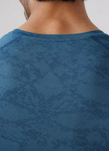 เสื้อยืดแขนสั้นแบบระบายอากาศได้สำหรับผู้ชายเสื้อยืดเพาะกายแบบสลิมฟิตย้อมสีล้วนแบบแห้งเร็วได้รับการยอมรับ OEM - Product Image 5