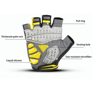 Gants de vélo fabriqués au Pakistan, prix bas, demi-doigts, haute qualité, gants de vélo pour hommes - Product Image 2