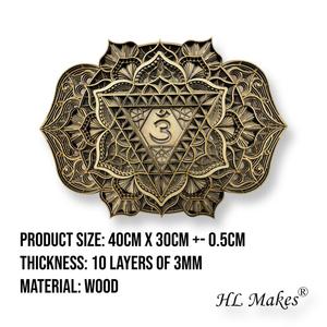 Om Mandala décoration murale en bois couleur bois naturel décoration murale en bois - Product Image 2