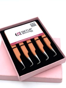 Style professionnel Mat Orange Poudre Revêtement 90 Degrés Argent Pointe Extension De Cils Pince À Épiler Diamant Grip Beauté Instruments - Product Image 3