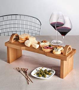 Plateau de service carré en bois classique, fait main et peint à la main, pour cadeaux - Product Image 3