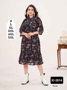 Latest Women Wear Collections of Ready to Wear Heavy Georgette Fancy Kurtis for Casual and Daily Wear Digital Printed Kurtis - Product Image 2