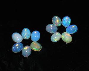 โอปอลเอธิโอเปียธรรมชาติคุณภาพสูง 12 เม็ด ขนาด 7x9 มม. รูปทรงวงรี สีเวโล แบบหลวม สำหรับทำเครื่องประดับ พร้อมคุณสมบัติการเปลี่ยนสี/เปล่งไฟ - Product Image 4