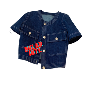 Women Casual Fur Denim Jeans Long Coat Fashion Style Denim Jacket for <b>Ladies</b> - Product Image 6