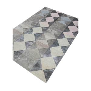 Tapis Manchaha noués à la main en laine et soie de bambou, motif géométrique gris et noir, pour salon, chambre et couloir d'adolescents - Les-1880 - Product Image 2