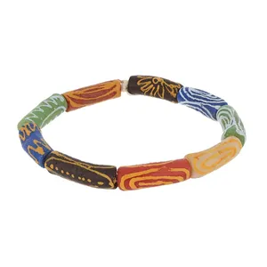African Glass Krobo Trade <b>Beads</b> Multi Color With Pattern for Jewelry Making - Product Image 3