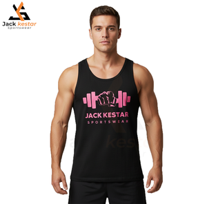 Nouveau style débardeur de sport décontracté pour homme 100% coton, débardeur de gym en coton à séchage rapide, personnalisable double face avec logo sur mesure - Product Image 2