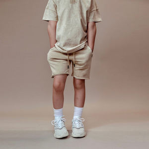 2025 Unisex Acid Wash <b>Vintage</b> Street Style Sun Faded Sweat <b>Shorts</b> Custom Heavyweight 100% Cotton Elastic Waistband Solid Casual - Product Image 2