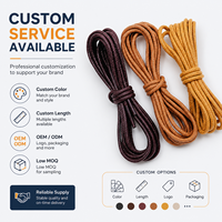 Lacets ronds tressés cirés en gros, classiques marron, beige, jaune pour chaussures habillées, décontractées et bottes OEM ODM Mingjia
