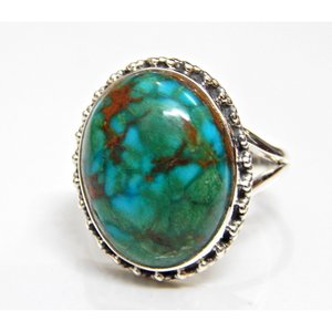 Anillo de Plata de Ley 925 hecho a mano, anillo de piedras preciosas turquesas naturales, joyería fina elegante, regalo para ella en el aniversario de la semana del año - Product Image 4