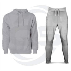 Ensemble survêtement personnalisé avec logo : sweat à capuche zippé et pantalon évasé en molleton technique respirant et coupe ajustée, coupe-vent - Product Image 4