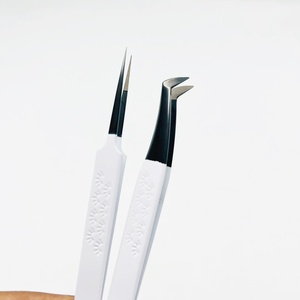 Pince à épiler en acier inoxydable durable pour extensions de cils Volume russe pince à épiler à pointe pointue noire droite - Product Image 1