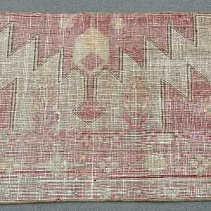 1.7x3.4 ft Rug, Vintage Turkish Small Rug, <b>Red</b> <b>Wool</b> Rug - Product Image 3