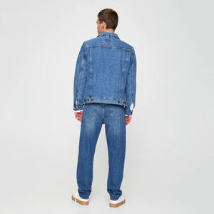 Vente en gros 2025 Veste en jean bleue pour homme personnalisée Respirante 100% coton Décontractée Antibactérienne 100 grammes Hiver Haute qualité - Product Image 4