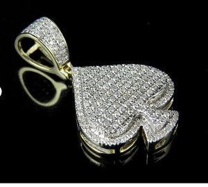 Colgante de Plata de Ley 925 de dos tonos helado con diamantes de moissanita VVS estilo religioso sij chapado en oro - Product Image 5