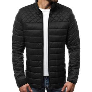 Abrigo deportivo de invierno para hombre, chaqueta acolchada transpirable a prueba de viento con cremallera, ropa de calle informal de Color sólido para uso en exteriores - Product Image 3