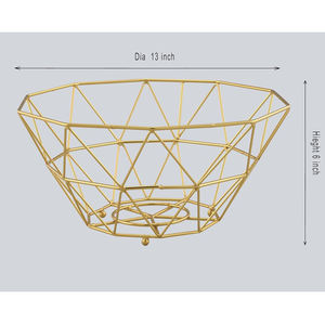 Cesta de fruta de hierro de nuevo diseño, acabado en oro, tamaño personalizado, mesa decorativa, utensilios de cocina para el hogar, cesta de almacenamiento de fruta de hierro - Product Image 6