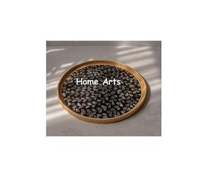 Ensemble de 2 plateaux à chocolat de tailles différentes, faits à la main en nacre et en rotin, pour servir les aliments, best-seller - Product Image 3